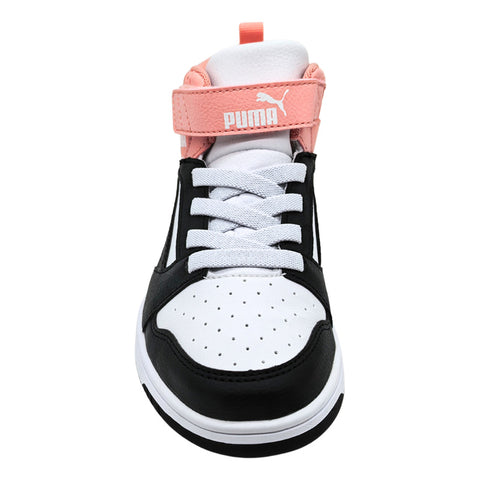Tenis Puma Rebound V6 Mid Blanco Negro Rosa Bota 393832 26 Infantil