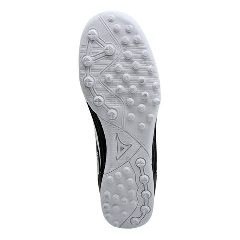 Tenis Pirma Turf Futbol Negro Blanco 3053 Piel, Para Hombre