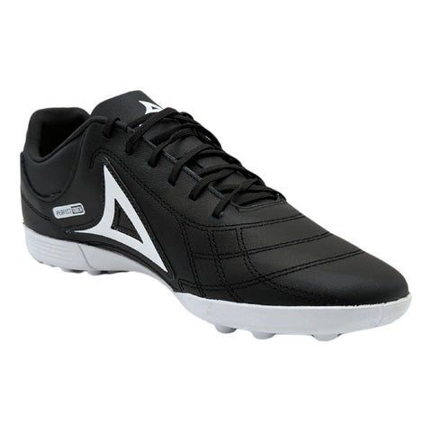 Tenis Pirma Turf Futbol Negro Blanco 3053 Piel, Para Hombre