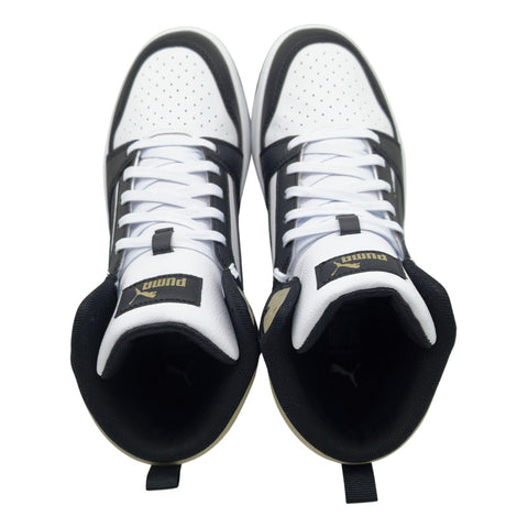 Tenis Puma Rebound V6 Bota Blanco Negro Café 392326 22 Juvenil