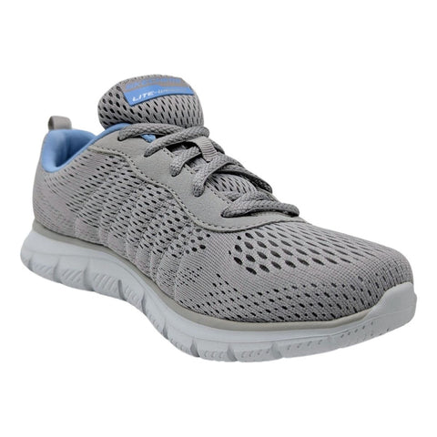 Tenis Skechers Mujer Modelo 150141 Color Gris Dama