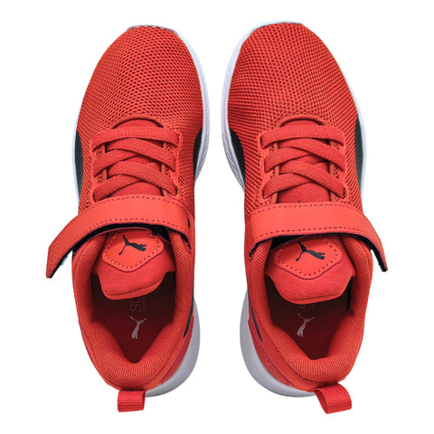 Tenis Puma Flyer Runner V Ps Rojo Blanco Velcro 192929 38 Infantil