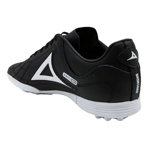 Tenis Pirma Turf Futbol Negro Blanco 3053 Piel, Para Hombre