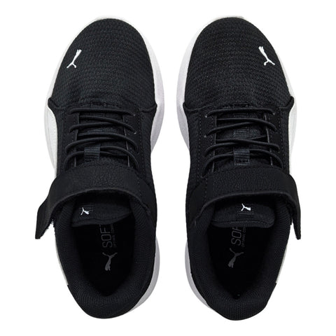 Tenis Puma Soft Cosmic Lt Negro Blanco Velcro 402448 02 Infantil