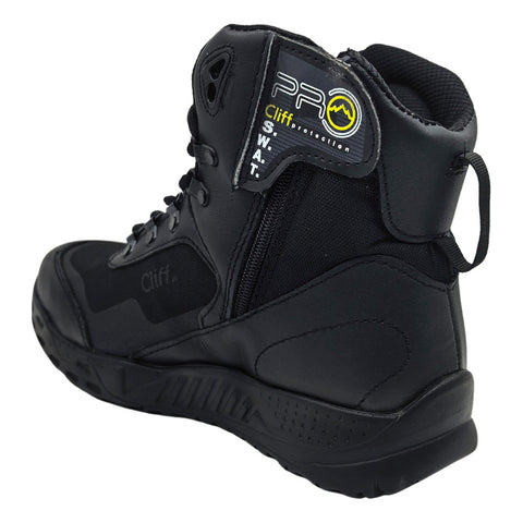 Botas Cliff Swat Negro Piel Tactica 3700 Para Hombre