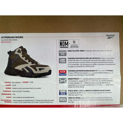 Tenis De Seguridad Hombre Industriales Reebok Casco3262