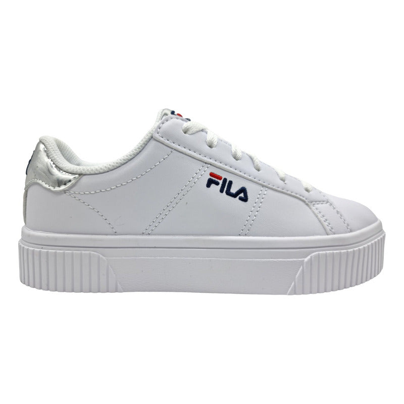 Tenis Urbano Casual Fila Para Dama Blanco plata