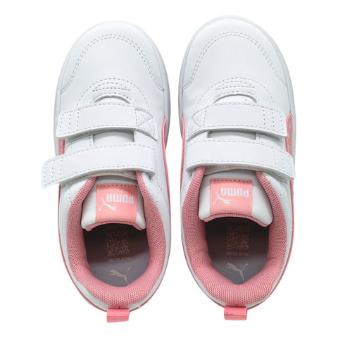 Tenis Puma Kinder Courtflex V3 1v Inf Niña Blanco-rosa 398759 05 Tallas Pequeñas 12 Al 21.5 Mx