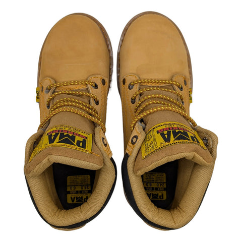 Bota De Trabajo Industrial Pma Con Casco Miel/nobuck-mujer