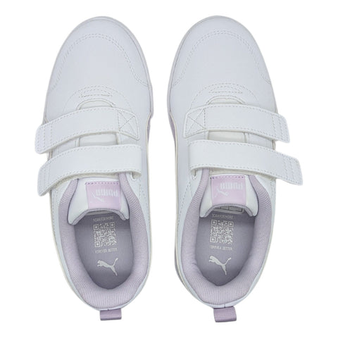 Tenis Puma Kinder Courtflex V3 Dotty V Inf Niña Blanco-lila Tallas Pequeñas 17 A 21.5