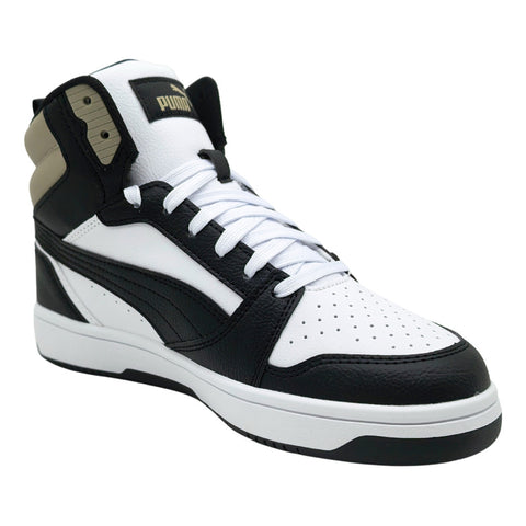 Tenis Puma Rebound V6 Bota Blanco Negro Café 392326 22 Juvenil