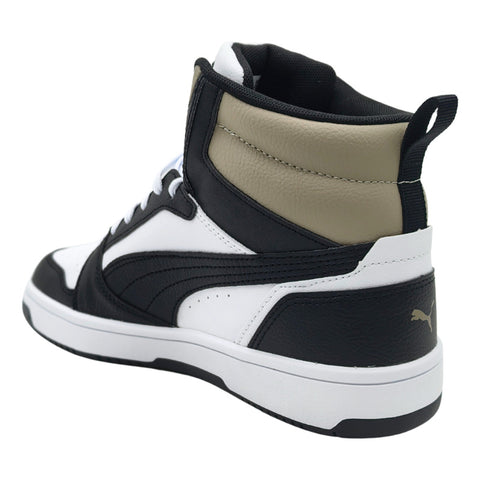 Tenis Puma Rebound V6 Bota Blanco Negro Café 392326 22 Juvenil