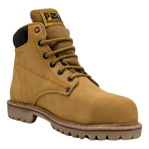 Bota De Trabajo Industrial Pma Con Casco Miel/nobuck-mujer