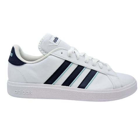 Tenis Adidas Grand Court Base 2.0 Blanco-Azul ID1183 Para Hombre