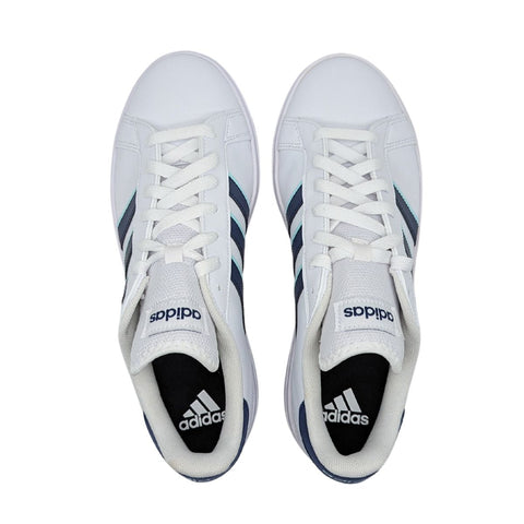 Tenis Adidas Grand Court Base 2.0 Blanco-Azul ID1183 Para Hombre
