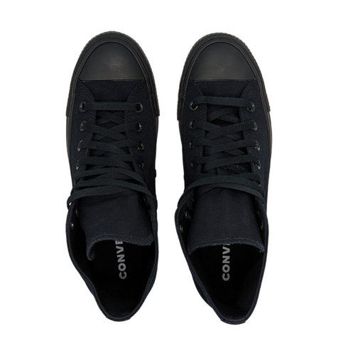 Tenis Converse Chuck Taylor All Star Negros Monocromáticos en Bota de Lona Unisex