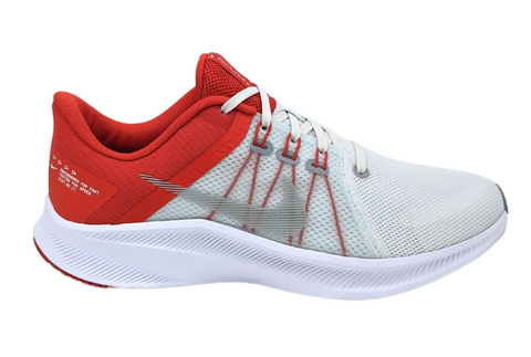 Tenis Nike Quest 4 Running Blanco-Rojo DA1105 100 Para Hombre