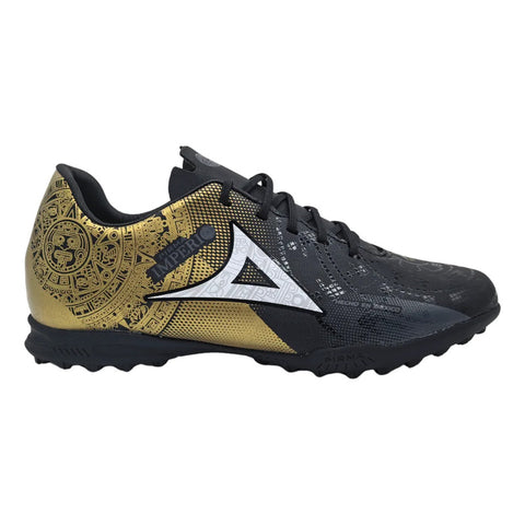 Tenis Pirma Turf Futbol 3067 Negro Oro Juvenil Negro 24.5 Mx