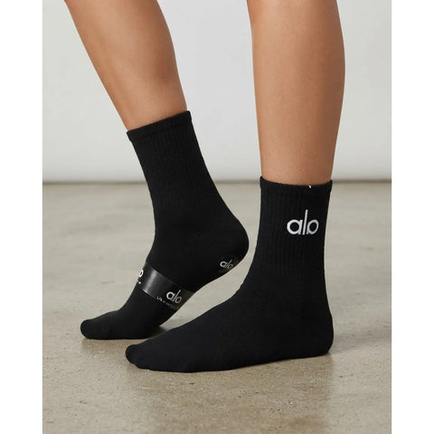 Calcetas Alo Blanco Negro Pantorrilla 3 Pares Unisex