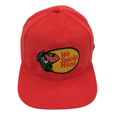 Gorra Cash Only We Smoke Weed Gamuza Roja Snapback 2023 71