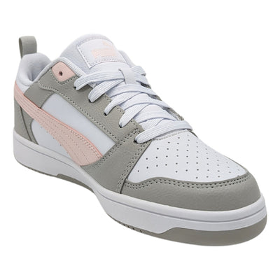 Tenis Casual Puma Rebound V6 Low Blanco,gris,rosa Para Mujer 392328 08