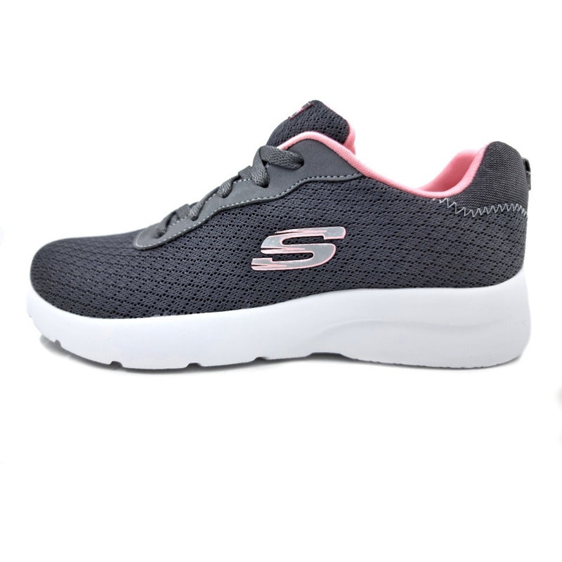 Tenis Skechers 12964 Dynamight  Deportivo Color Gris Mujer