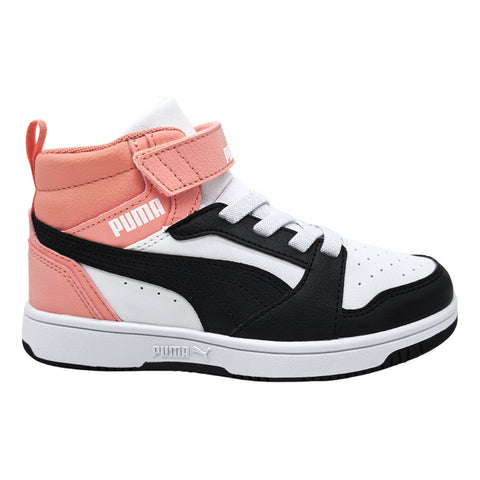Tenis Puma Rebound V6 Mid Blanco Negro Rosa Bota 393832 26 Infantil