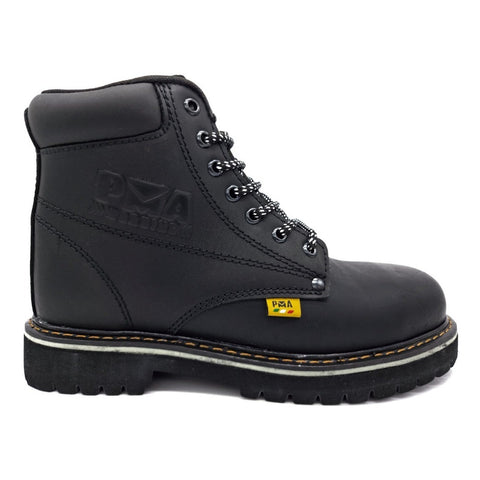 Bota De Trabajo Industrial Pma 136 Napa Negro/negro-hombre