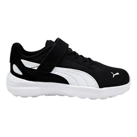 Tenis Puma Soft Cosmic Lt Negro Blanco Velcro 402448 02 Infantil