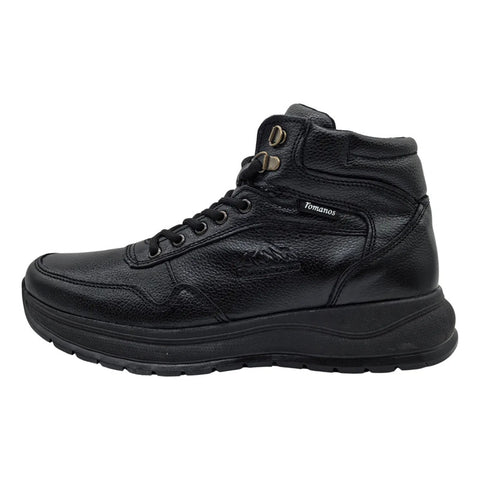 Bota Negro De Piel Para Caballero Confort Romanos 7886