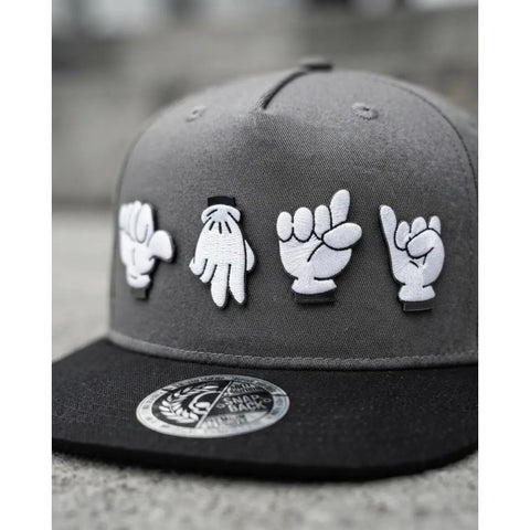 Gorra Antifashion Señas Guante Gris Negro Snapback 003