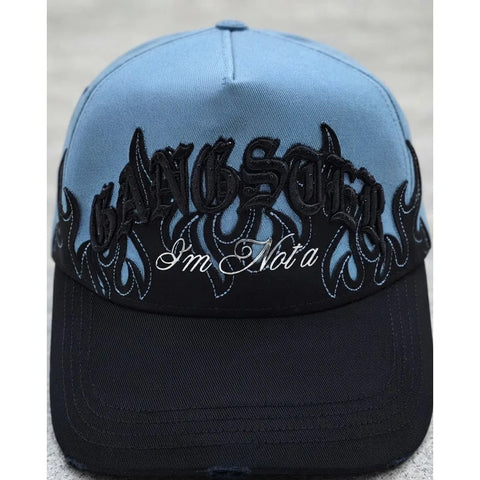 Gorra Cash Only Im Not A Gangster Azul Negro Snapback 040