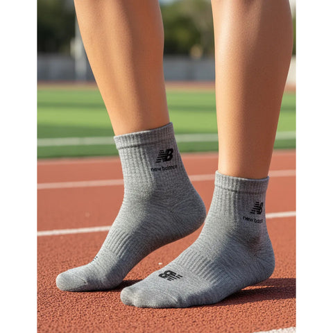 Calcetas New Balance Hombre Pack 3 Pares Colores Surtidos Gris Negro Blanco Liso 6-9 M