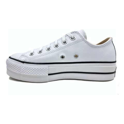 Converse Plataforma All Star Chuck- Blanco/piel 561680c