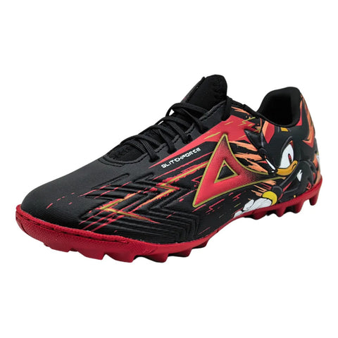 Tenis Pirma Turf 3073 Negro Rojo Sonic Infantil