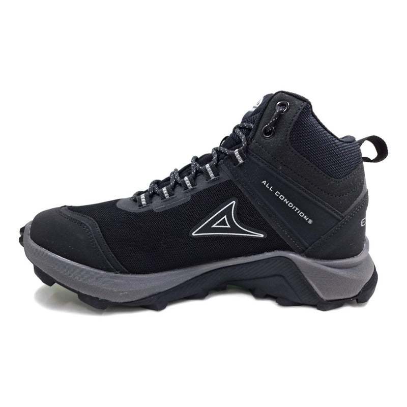 Tenis De Senderismo Negro Hombre Pirma 1308 Outdoor 25 30 Cm