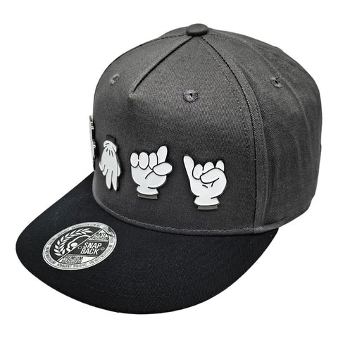 Gorra Antifashion Señas Guante Gris Negro Snapback 003