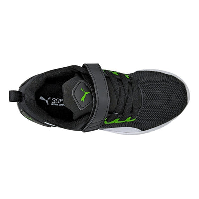 Puma Flyer Runner Color Negro/blanco/verde Niños 17-21 Mx