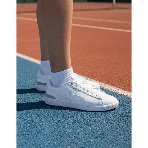 Tenis Puma Vikky Originales Casual Urbano Mujer Blanco Piel