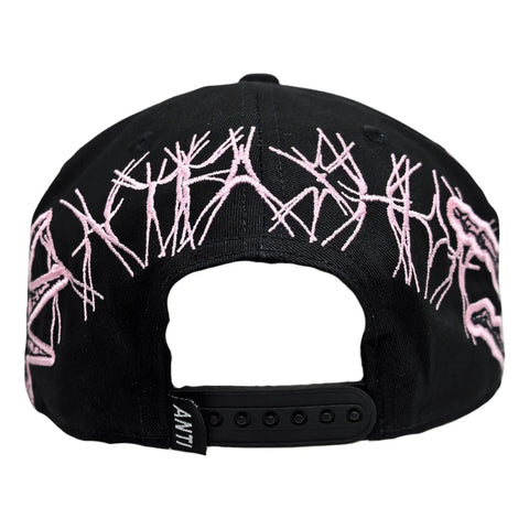 Gorra Antifashion Fluid Pink Logo Negro Rosa Snapback 007