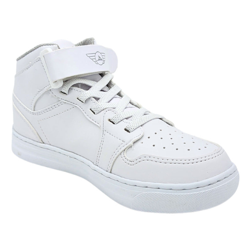 Tenis Pirma Urbano De Bota Para Niños 5053 Color Blanco