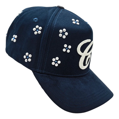 Gorra Cash Only C Flowers Azul Marino Bordado Snapback 048