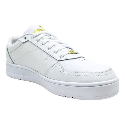 Tenis Puma Court Classic Lux Blanco Dorado 395019 01 Para Hombre