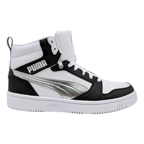 Tenis Puma V6 Metallic Dream Blanco-negro-plata Bota 397474 02 Dama
