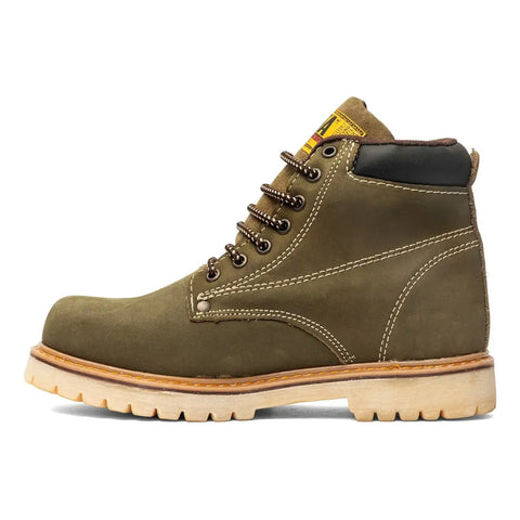 Botas Trabajo Hombre Nobuck- Musgo Casquillo Piel Pma 136