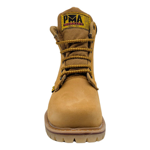 Bota De Trabajo Industrial Pma Sin Casco Miel/nobuck-mujer