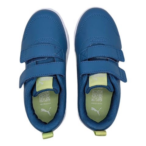 Tenis Puma Kinder Courtflex V3 V Inf Niño Azul-blanco Tallas Pequeñas 397642 05