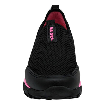 Tenis Jessy Love Slipon Negro-fiusha E-7010 Para Mujer