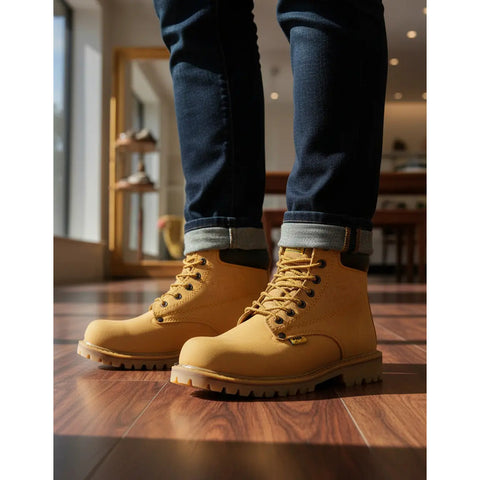 Bota De Trabajo Industrial Pma Sin Casco Miel/nobuck-mujer