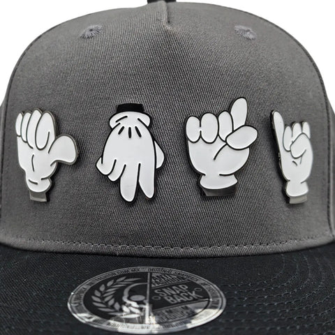 Gorra Antifashion Señas Guante Gris Negro Snapback 003